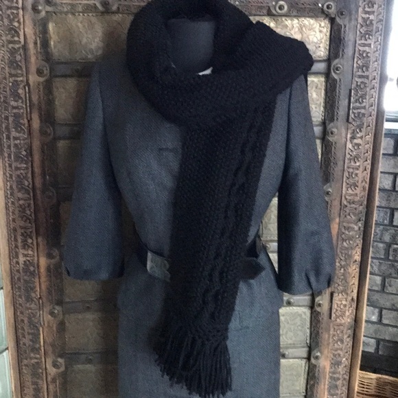 NEW HAND KNITTED BLACK SCARF - Picture 2 of 7